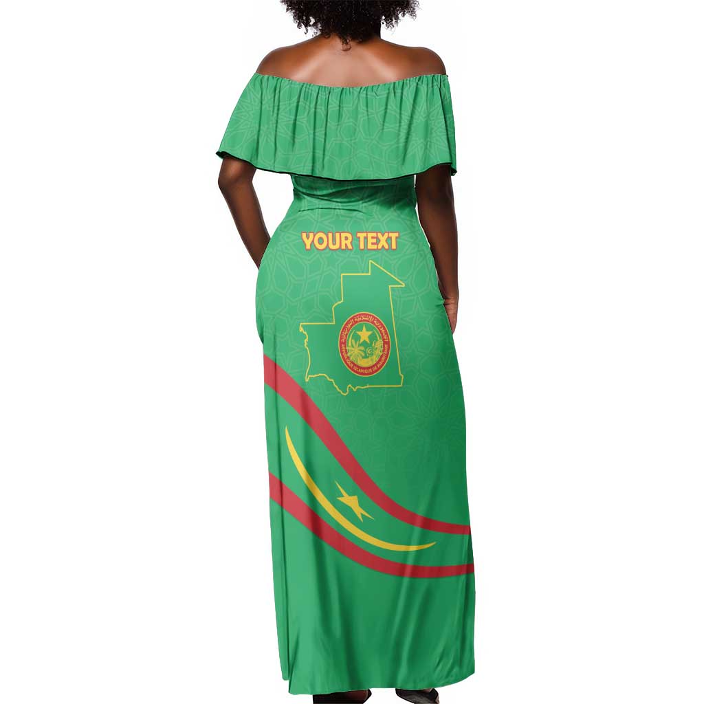 Mauritania Personalized Off Shoulder Maxi Dress Happy Independence Day - African Pride