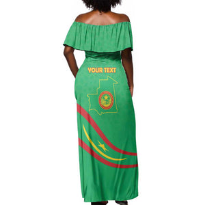 Mauritania Personalized Off Shoulder Maxi Dress Happy Independence Day - African Pride