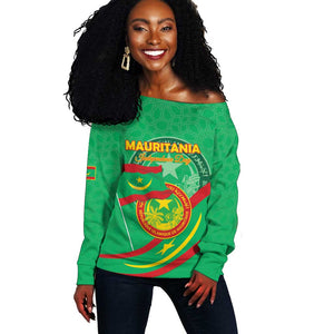 Mauritania Personalized Off Shoulder Sweater Happy Independence Day - African Pride
