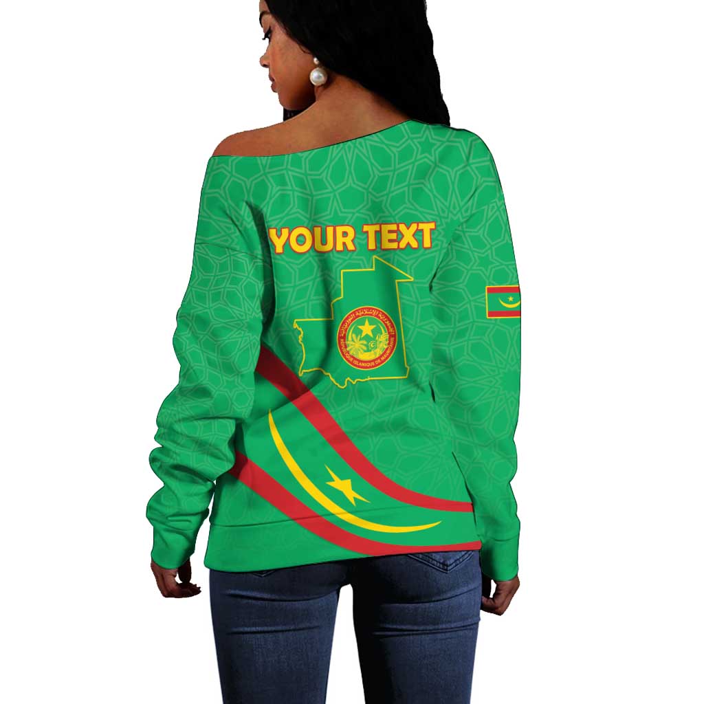 Mauritania Personalized Off Shoulder Sweater Happy Independence Day - African Pride
