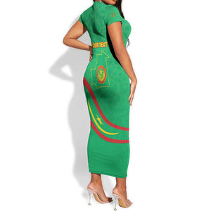Mauritania Personalized Short Sleeve Bodycon Dress Happy Independence Day - African Pride