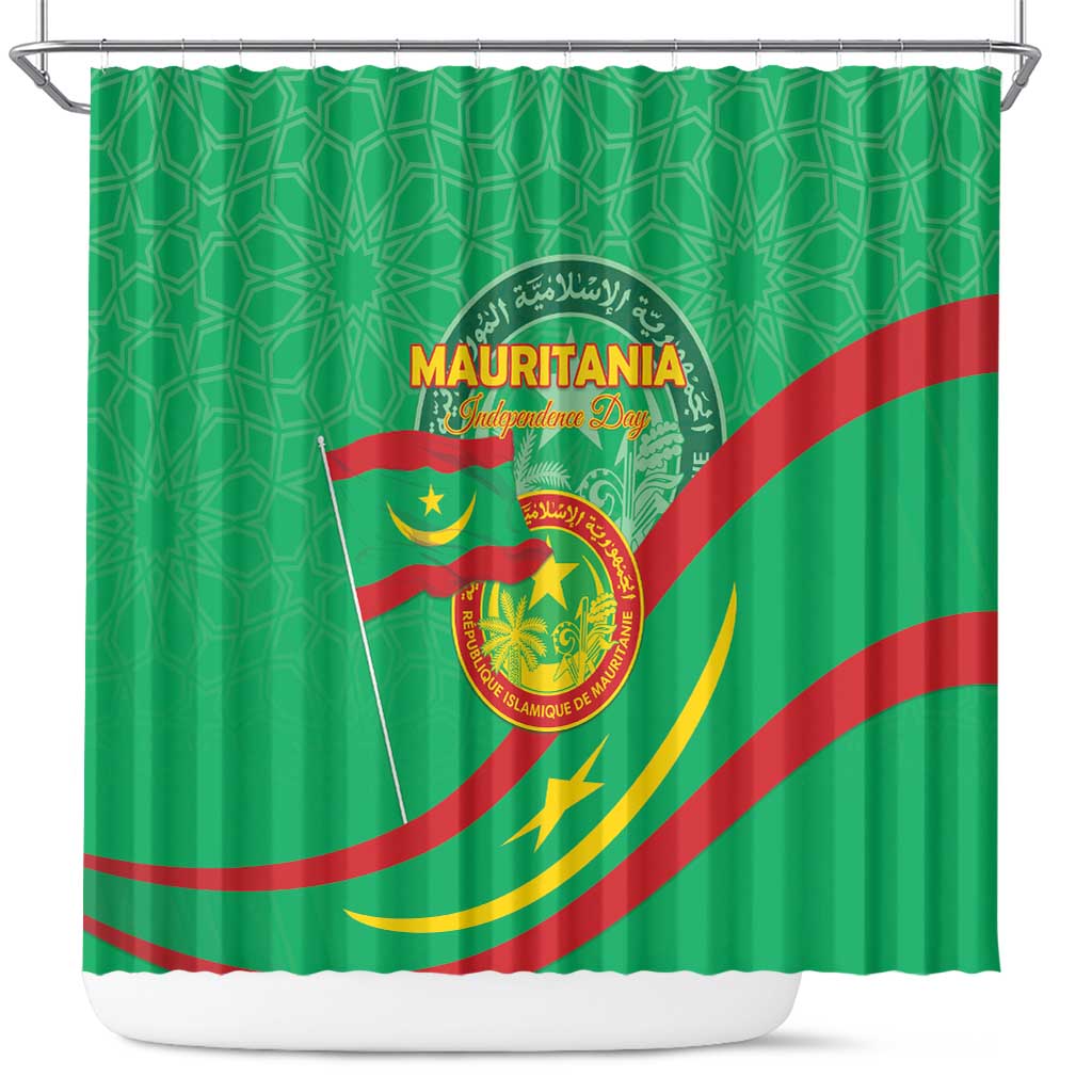 Mauritania Shower Curtain Happy Independence Day - African Pride