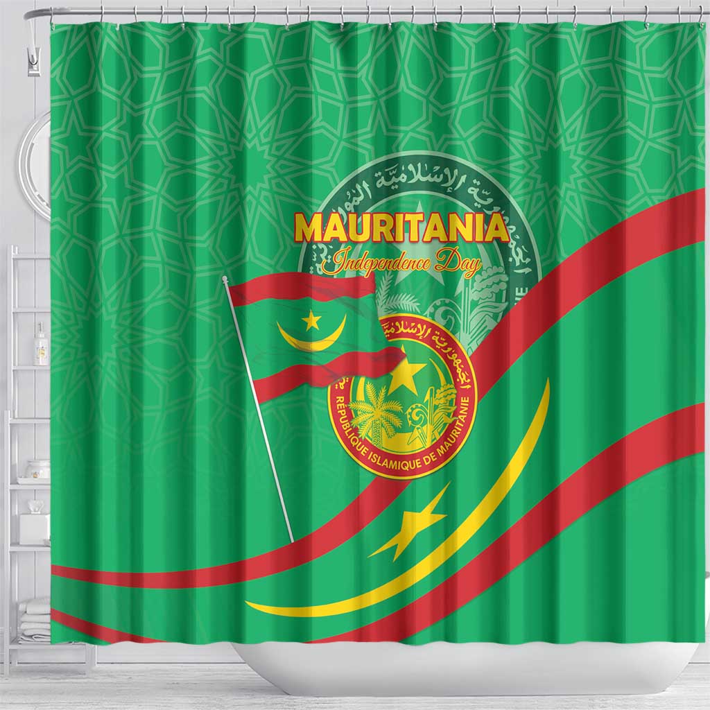 Mauritania Shower Curtain Happy Independence Day - African Pride