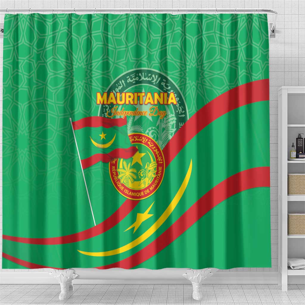 Mauritania Shower Curtain Happy Independence Day - African Pride