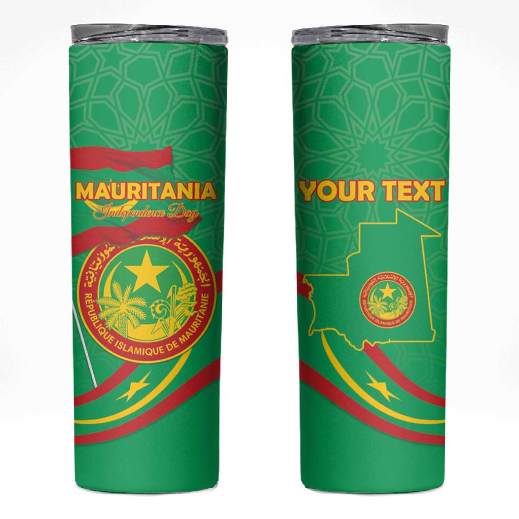 Mauritania Personalized Skinny Tumbler Happy Independence Day - African Pride