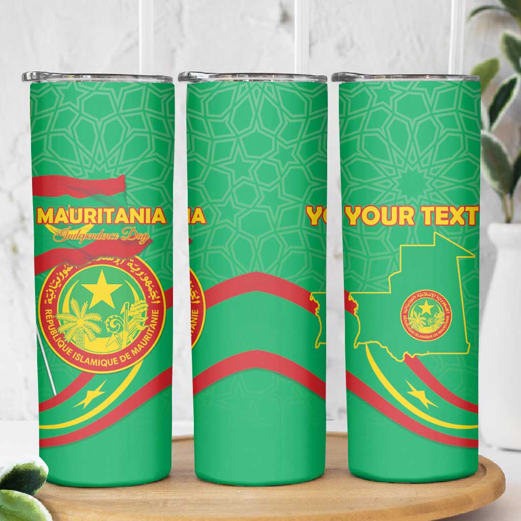Mauritania Personalized Skinny Tumbler Happy Independence Day - African Pride