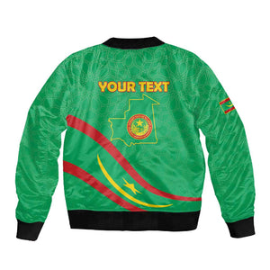 Mauritania Personalized Sleeve Zip Bomber Jacket Happy Independence Day - African Pride