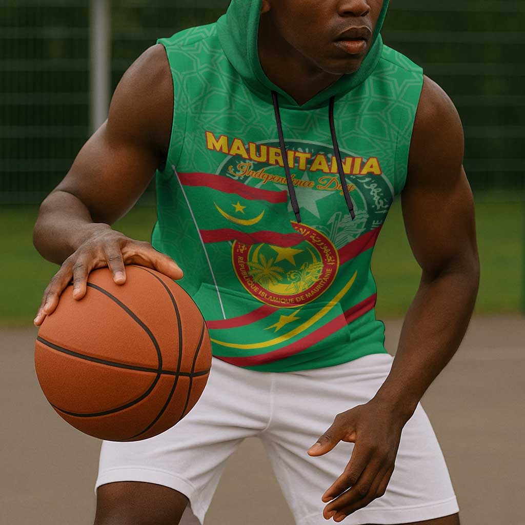 Mauritania Personalized Sleeveless Hoodie Happy Independence Day - African Pride