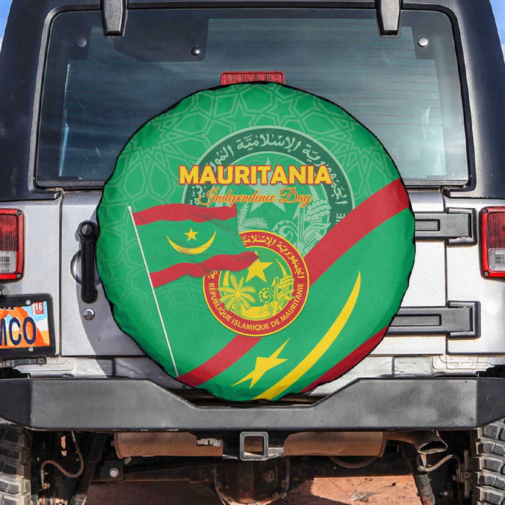 Mauritania Spare Tire Cover Happy Independence Day - African Pride