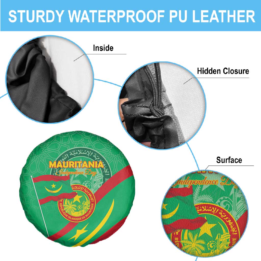 Mauritania Spare Tire Cover Happy Independence Day - African Pride