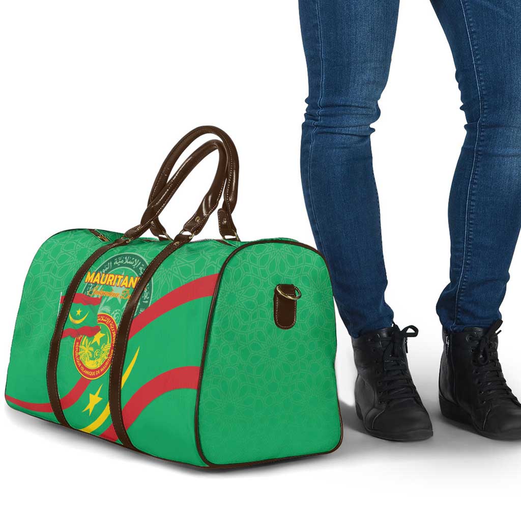 Mauritania Independence Day Travel Bag Coat Of Arms With Map