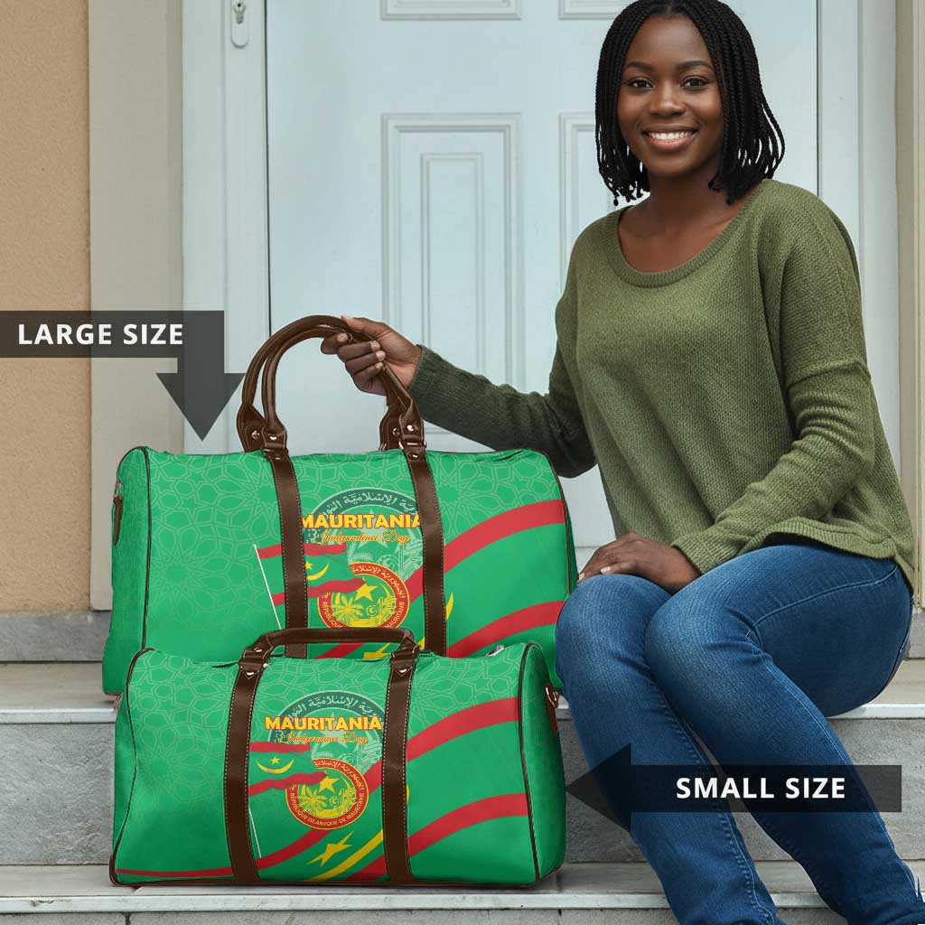 Mauritania Independence Day Travel Bag Coat Of Arms With Map