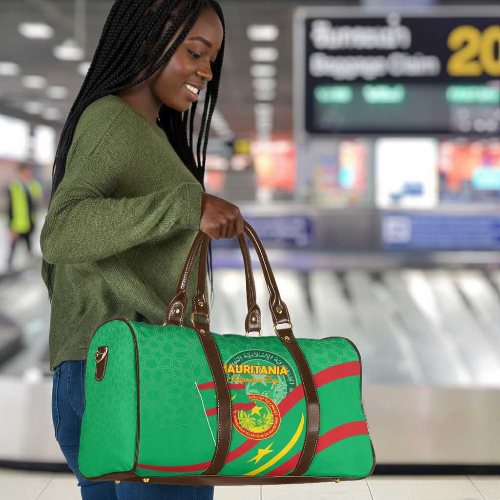 Mauritania Independence Day Travel Bag Coat Of Arms With Map