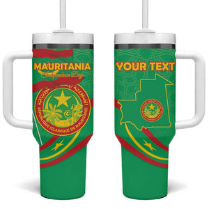 Mauritania Personalized Tumbler With Handle Happy Independence Day - African Pride