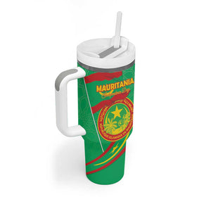 Mauritania Personalized Tumbler With Handle Happy Independence Day - African Pride