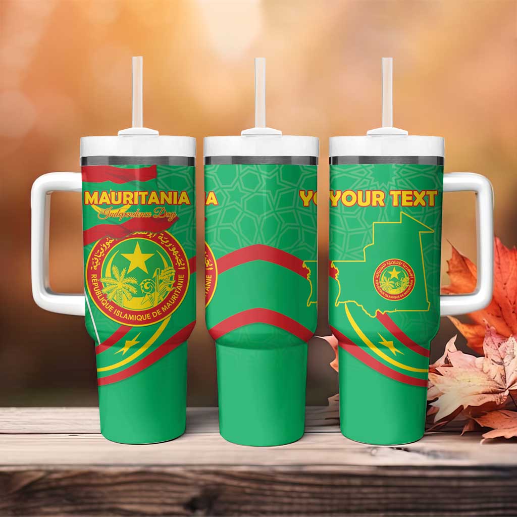 Mauritania Personalized Tumbler With Handle Happy Independence Day - African Pride
