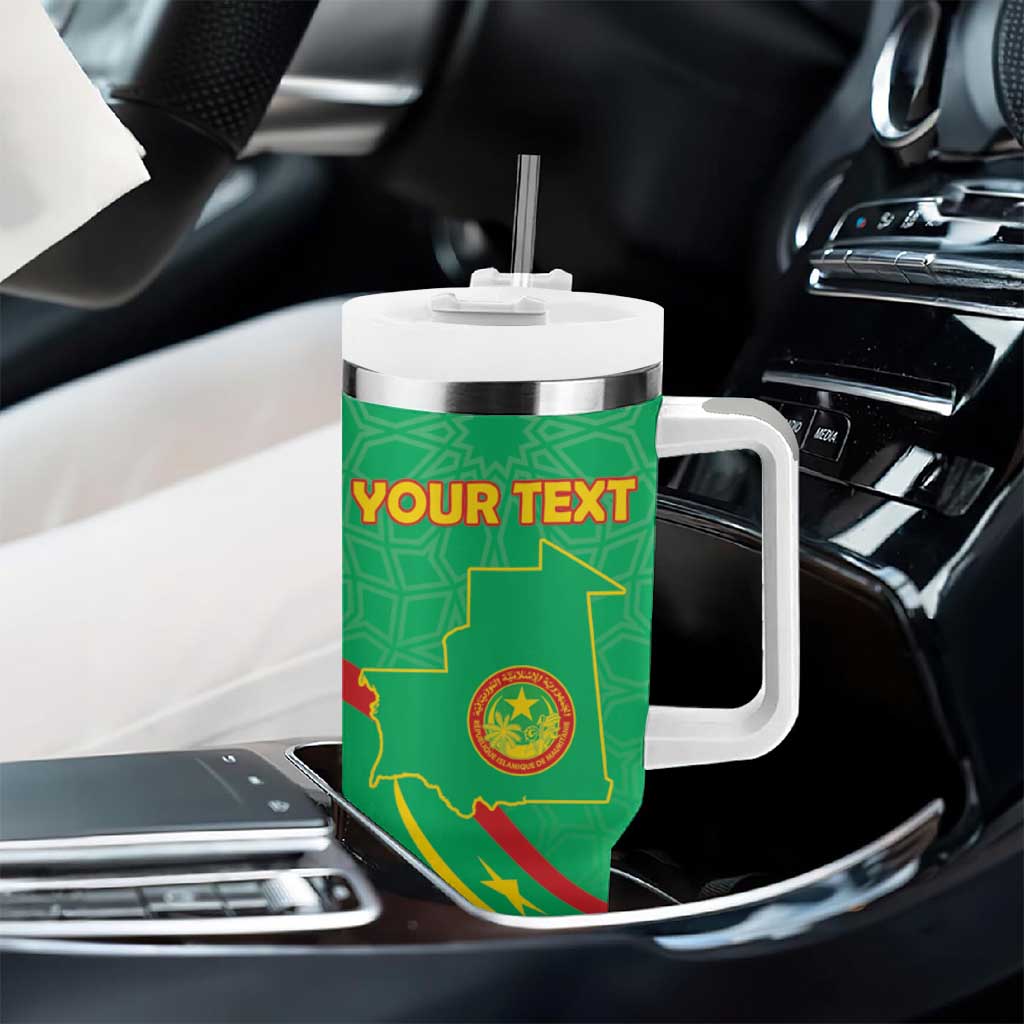 Mauritania Personalized Tumbler With Handle Happy Independence Day - African Pride