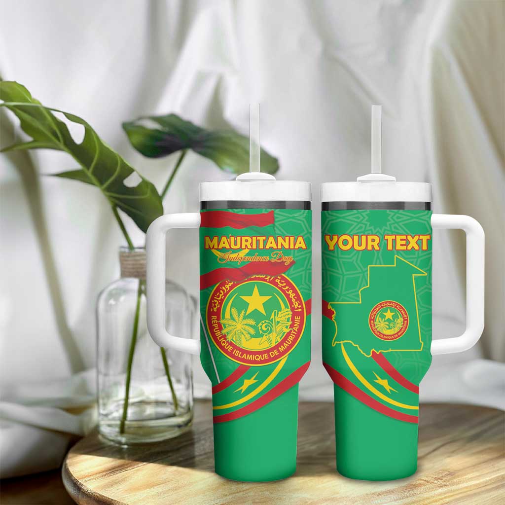 Mauritania Personalized Tumbler With Handle Happy Independence Day - African Pride