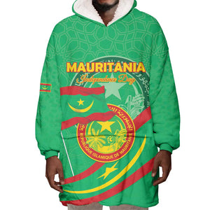 Mauritania Personalized Wearable Blanket Hoodie Happy Independence Day - African Pride