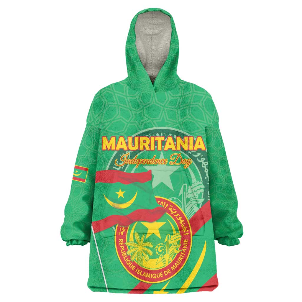 Mauritania Personalized Wearable Blanket Hoodie Happy Independence Day - African Pride