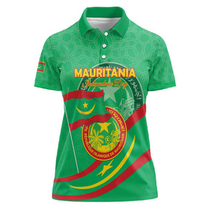 Mauritania Personalized Women Polo Shirt Happy Independence Day - African Pride
