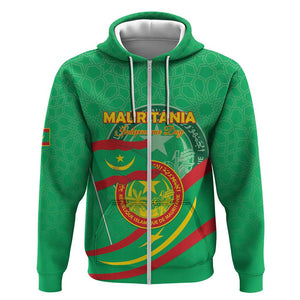 Mauritania Personalized Zip Hoodie Happy Independence Day - African Pride