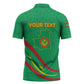 Personalized Mauritania Independence Day Zipper Polo Shirt Coat Of Arms With Map