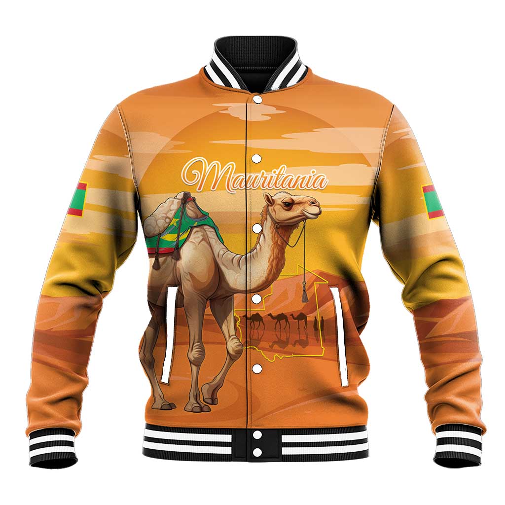 Mauritania Sahara Personalized Baseball Jacket Camel With Map - African Pride