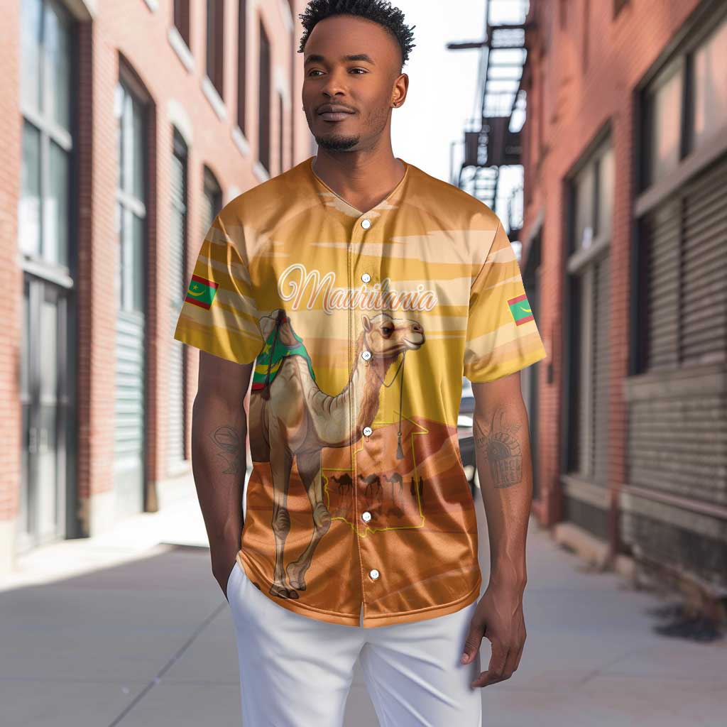 Mauritania Sahara Personalized Baseball Jersey Camel With Map - African Pride