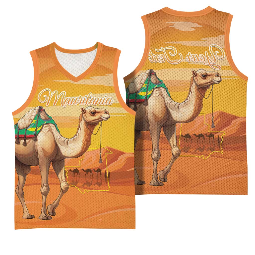 Mauritania Sahara Personalized Basketball Jersey Camel With Map - African Pride