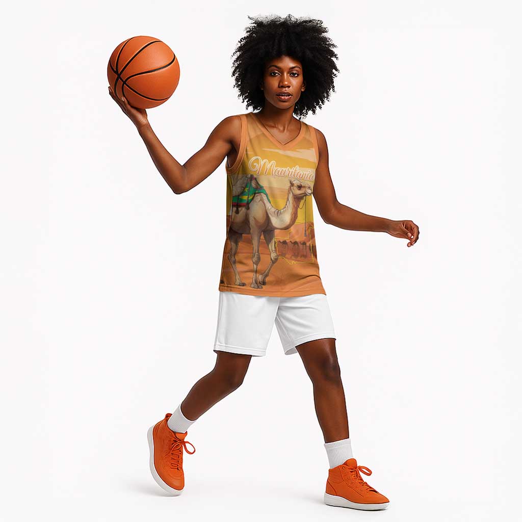 Mauritania Sahara Personalized Basketball Jersey Camel With Map - African Pride