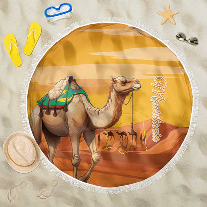 Mauritania Sahara Beach Blanket Camel With Map - African Pride
