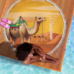Mauritania Sahara Beach Blanket Camel With Map - African Pride