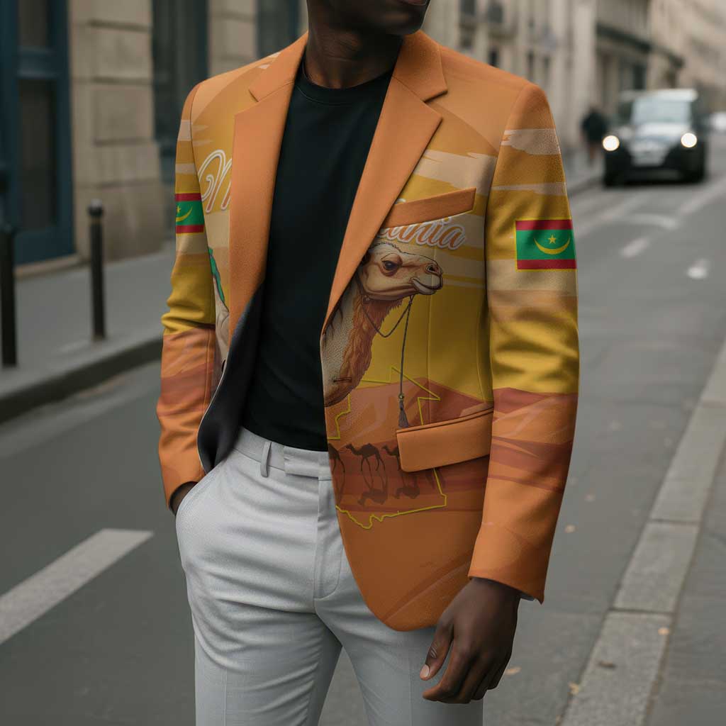 Personalized Mauritania Sahara Blazer Camel With Map