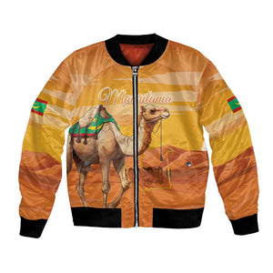 Mauritania Sahara Personalized Bomber Jacket Camel With Map - African Pride
