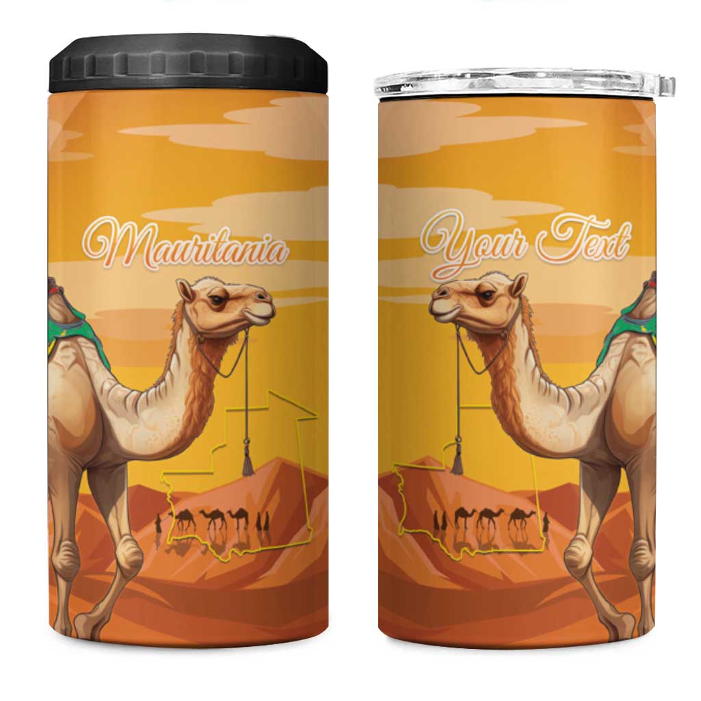 Mauritania Sahara Personalized 4 in 1 Can Cooler Tumbler Camel With Map - African Pride