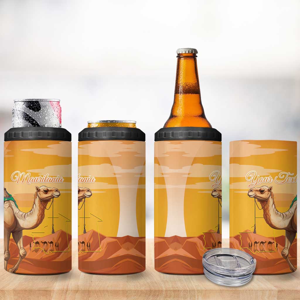 Mauritania Sahara Personalized 4 in 1 Can Cooler Tumbler Camel With Map - African Pride