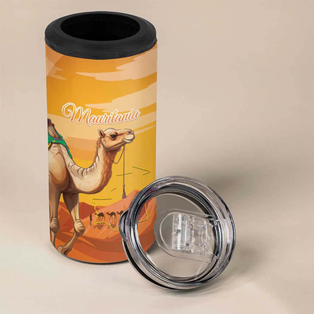 Mauritania Sahara Personalized 4 in 1 Can Cooler Tumbler Camel With Map - African Pride