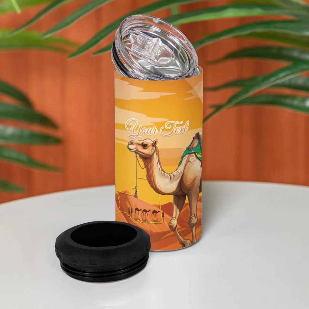 Mauritania Sahara Personalized 4 in 1 Can Cooler Tumbler Camel With Map - African Pride