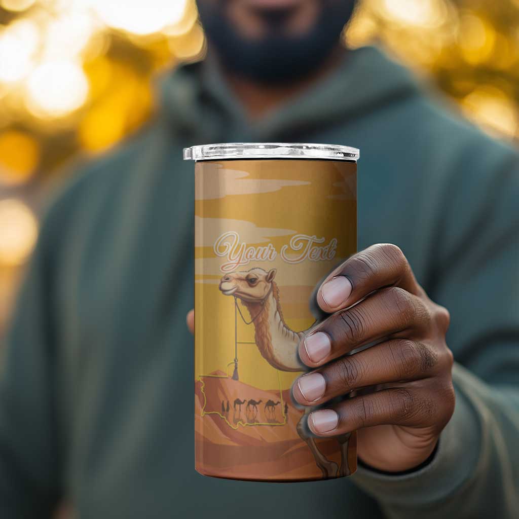 Mauritania Sahara Personalized 4 in 1 Can Cooler Tumbler Camel With Map - African Pride
