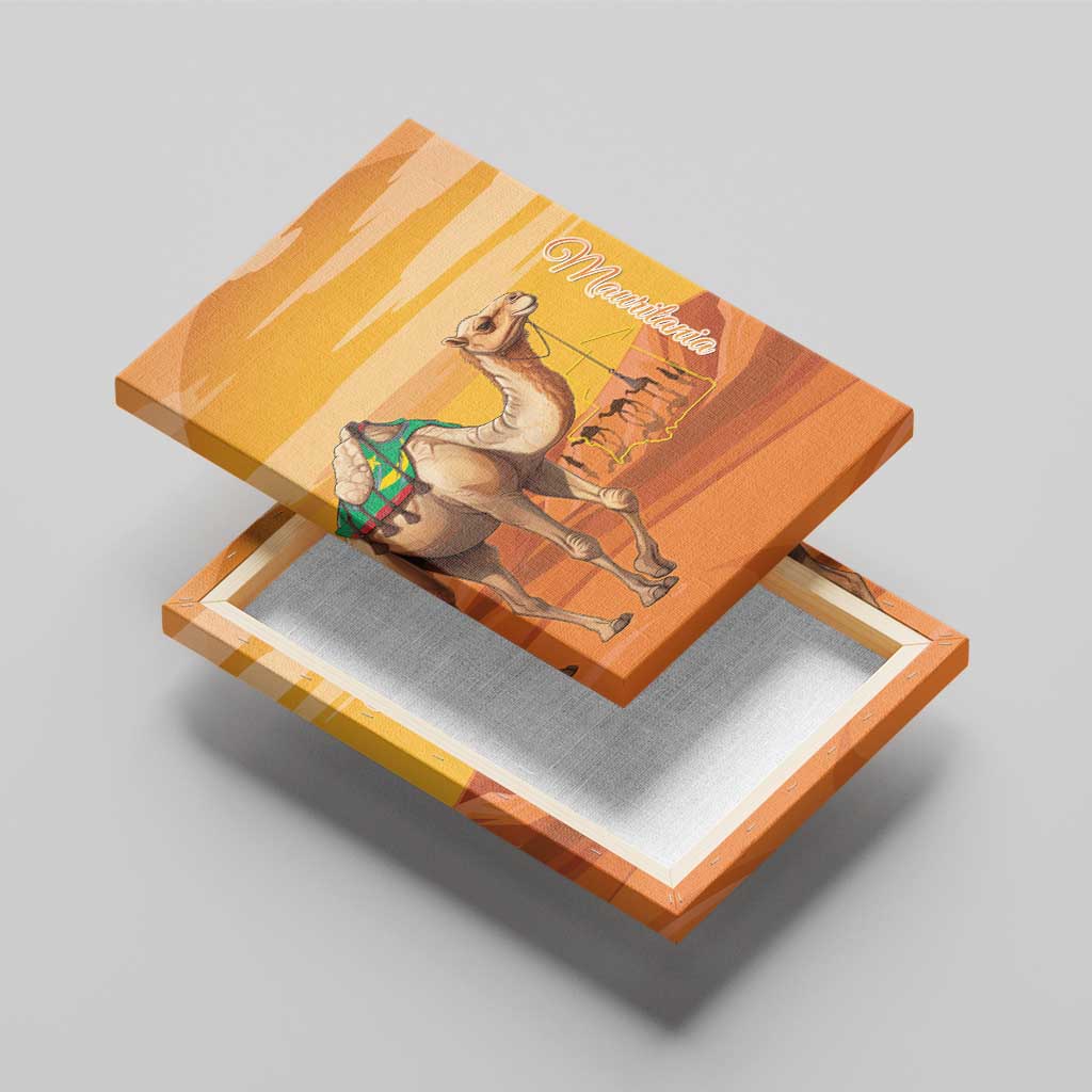 Mauritania Sahara Canvas Wall Art Camel With Map - African Pride