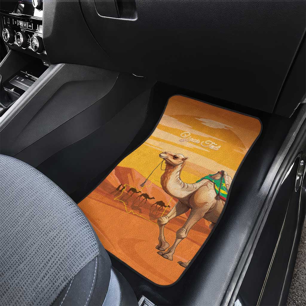 Mauritania Sahara Personalized Car Mats Camel With Map - African Pride