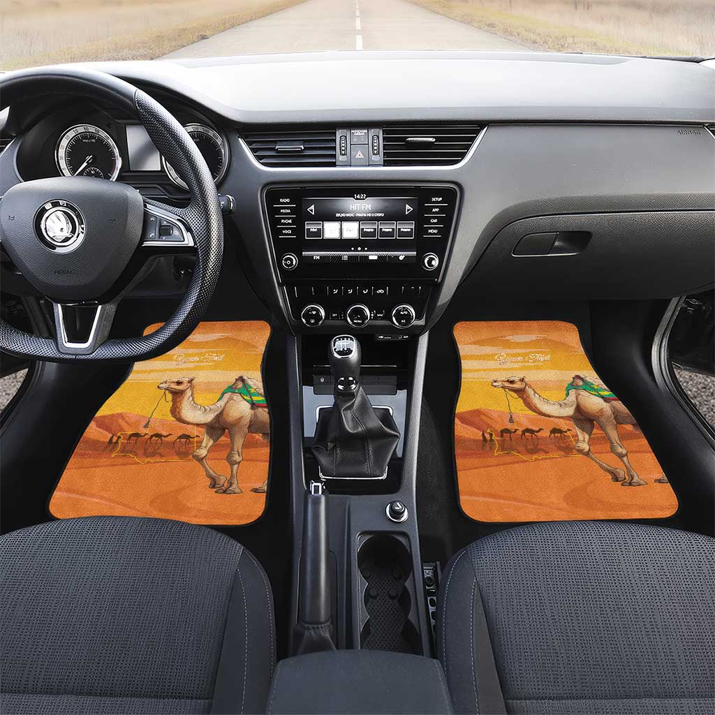Mauritania Sahara Personalized Car Mats Camel With Map - African Pride