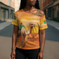 Personalized Mauritania Sahara Cross Shoulder Shirt Camel With Map