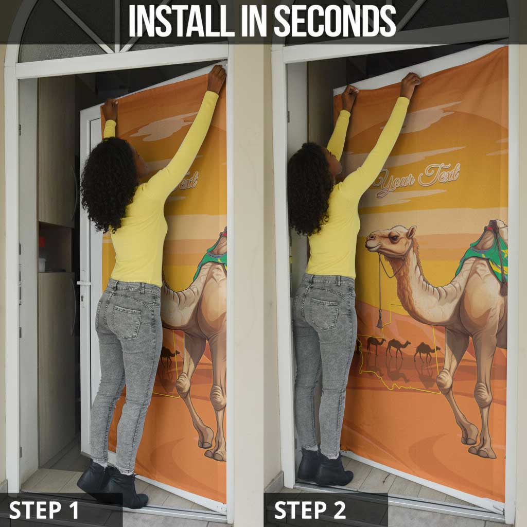 Personalized Mauritania Sahara Door Cover Camel With Map