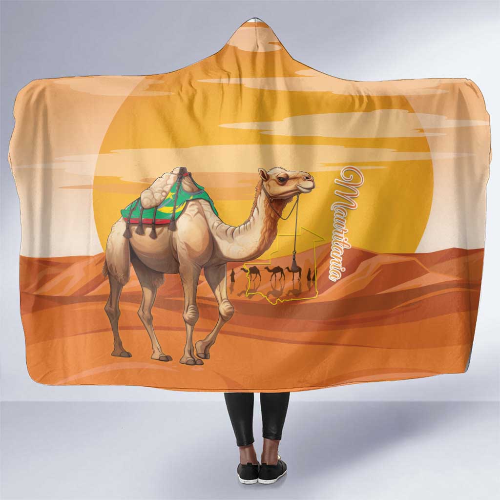 Mauritania Sahara Hooded Blanket Camel With Map - African Pride