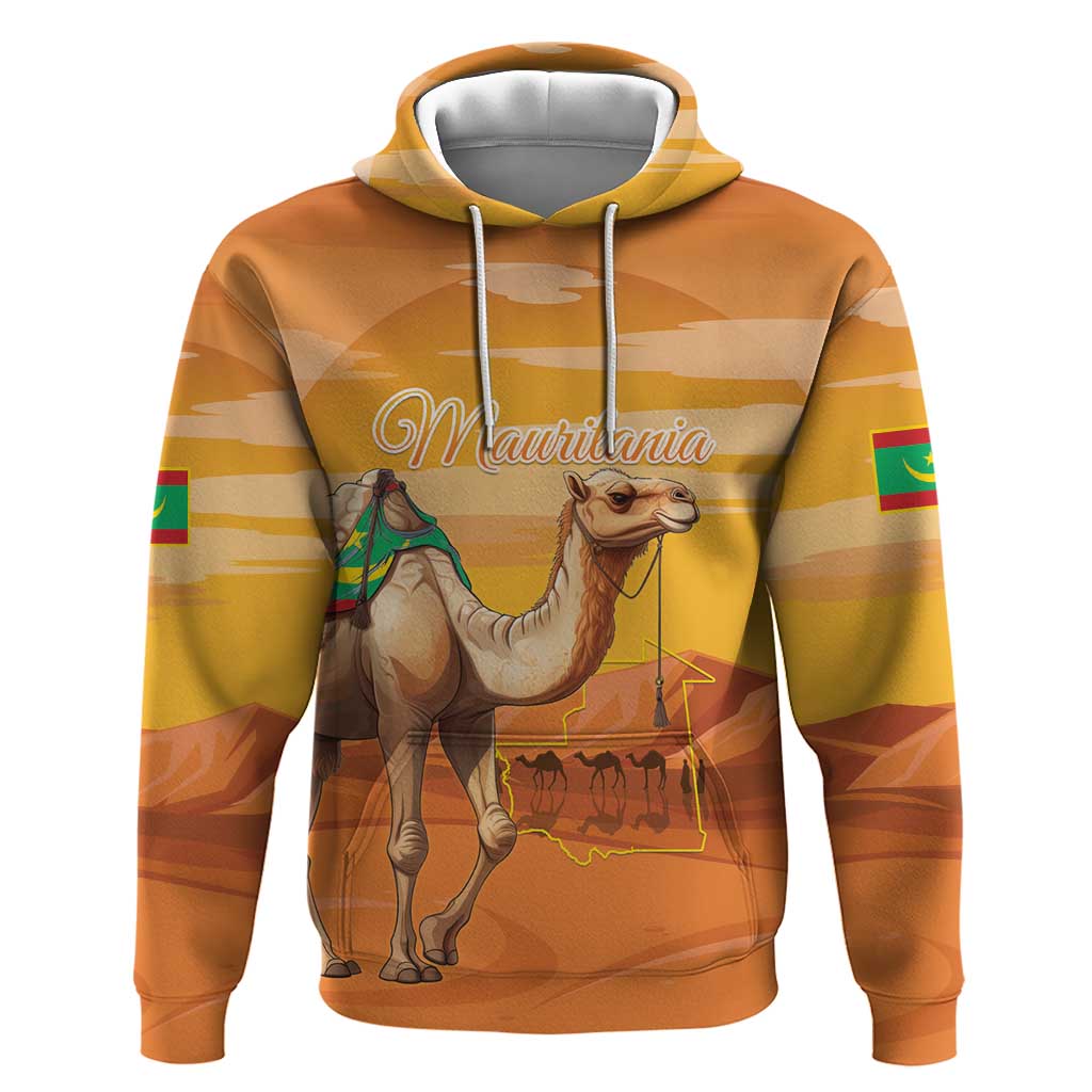 Mauritania Sahara Personalized Hoodie Camel With Map - African Pride