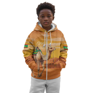 Mauritania Sahara Personalized Kid Hoodie Camel With Map - African Pride