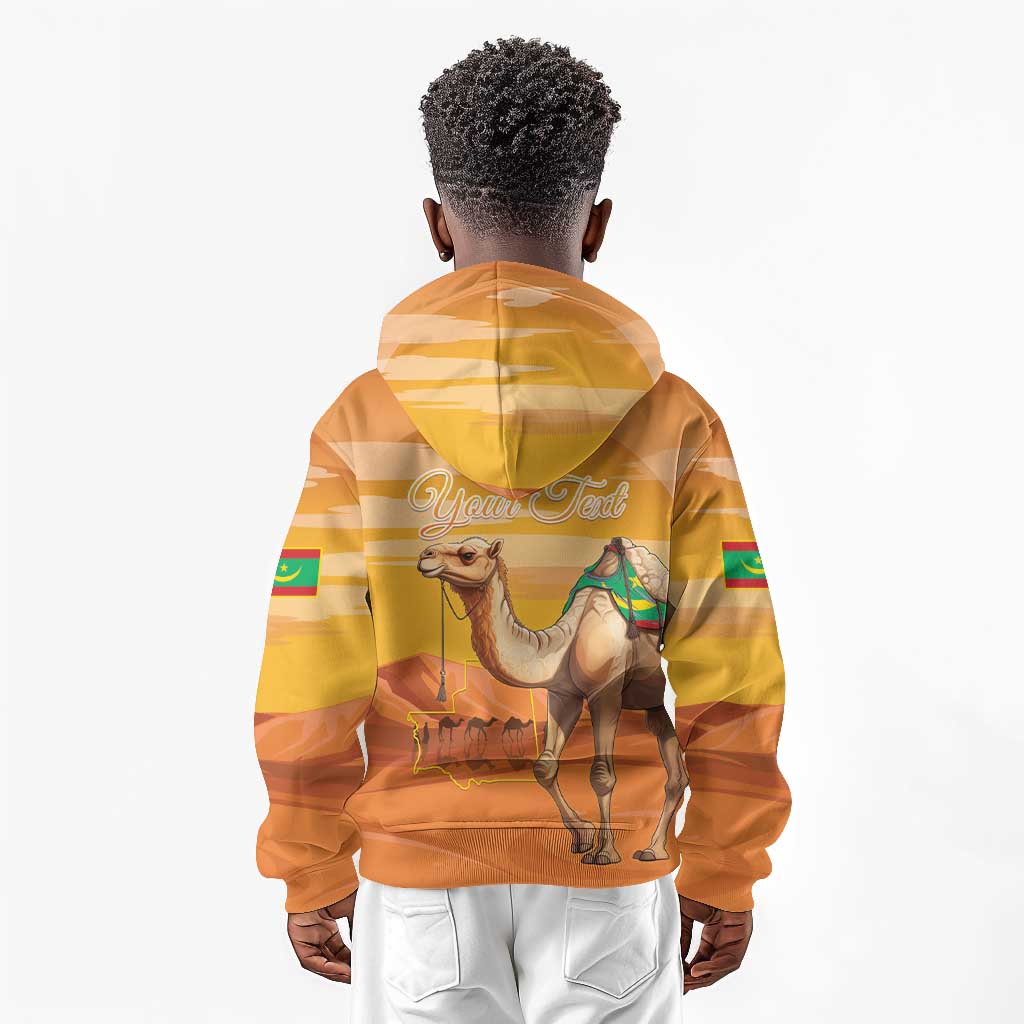 Mauritania Sahara Personalized Kid Hoodie Camel With Map - African Pride