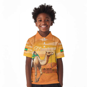 Mauritania Sahara Personalized Kid Polo Shirt Camel With Map - African Pride